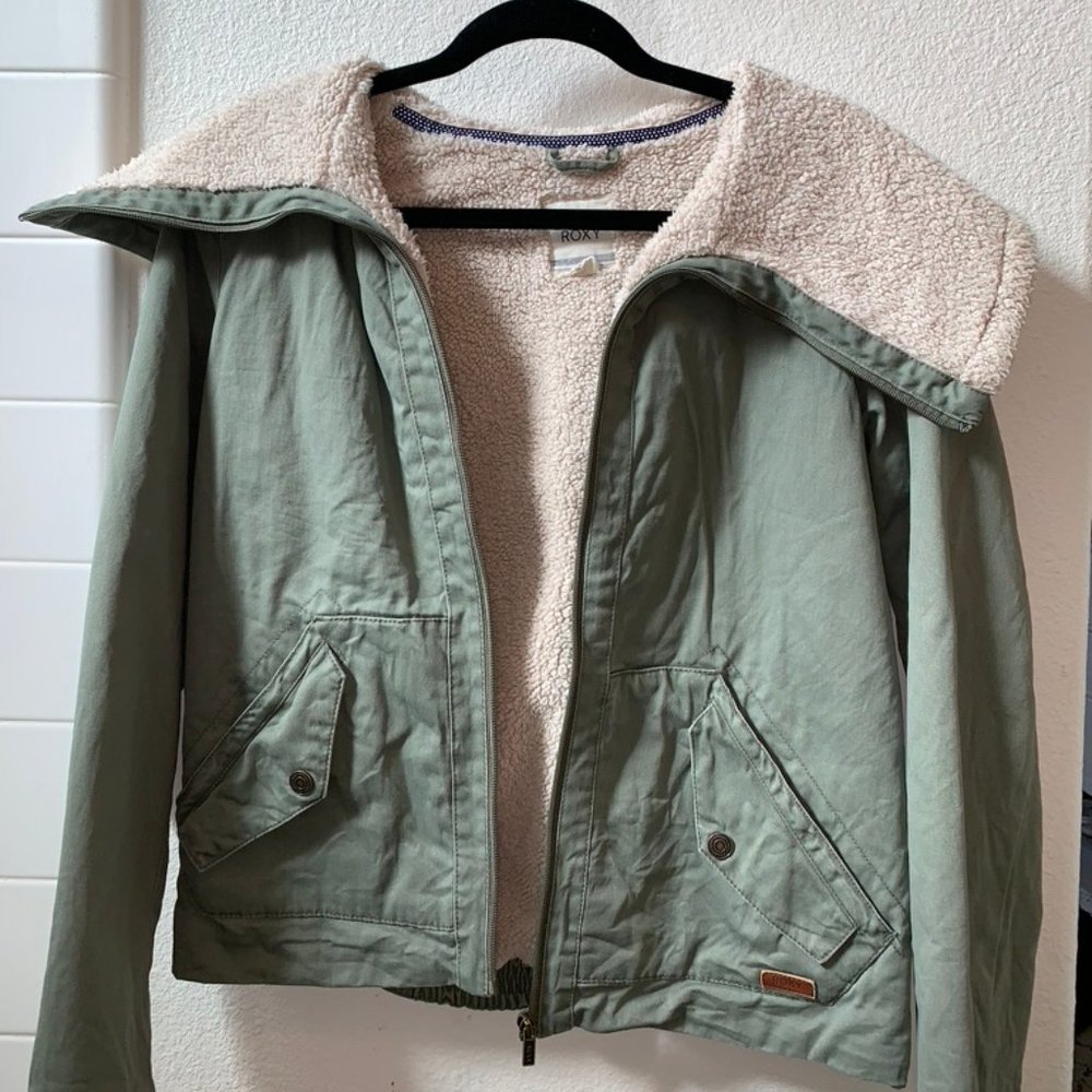 green roxy bomber jacket